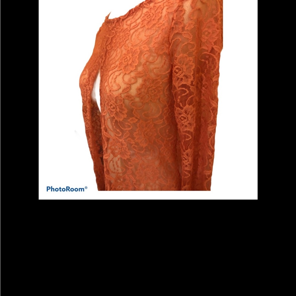 NWT, Boutique, Lace, Coral, Floral pattern in lace, cardigan, coverup, tunic.